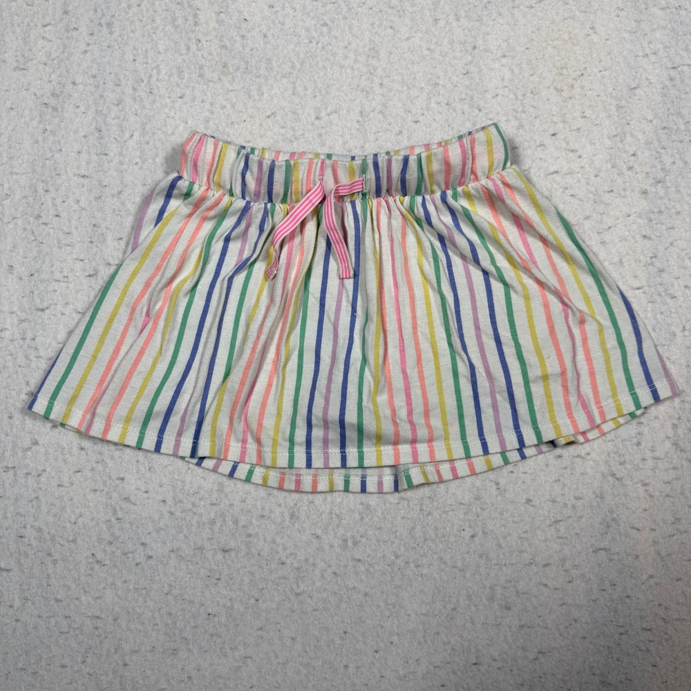 Cat & Jack Girls Rainbow Vertical Stripe Skort XS 4-5 Multi-Color Elastic Waist